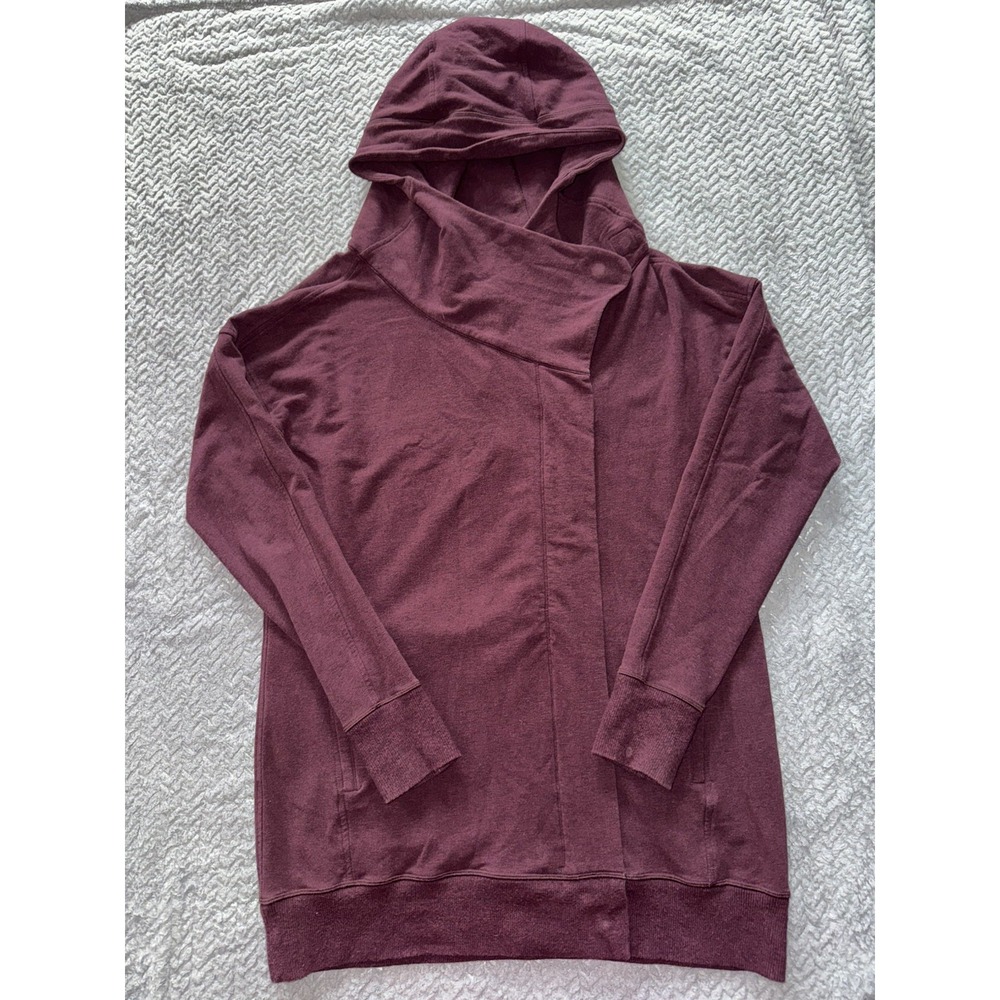 Lululemon Wrap Up Jacket Heathered Bordeaux Drama Soft French Terry Hoodie Sz 10